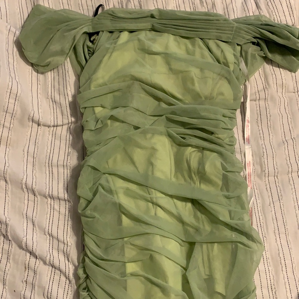 Missguided Ruched Bardot MIDI Dress